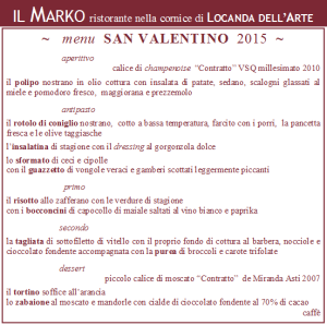 menu IL MARKO - S Valentino 2015